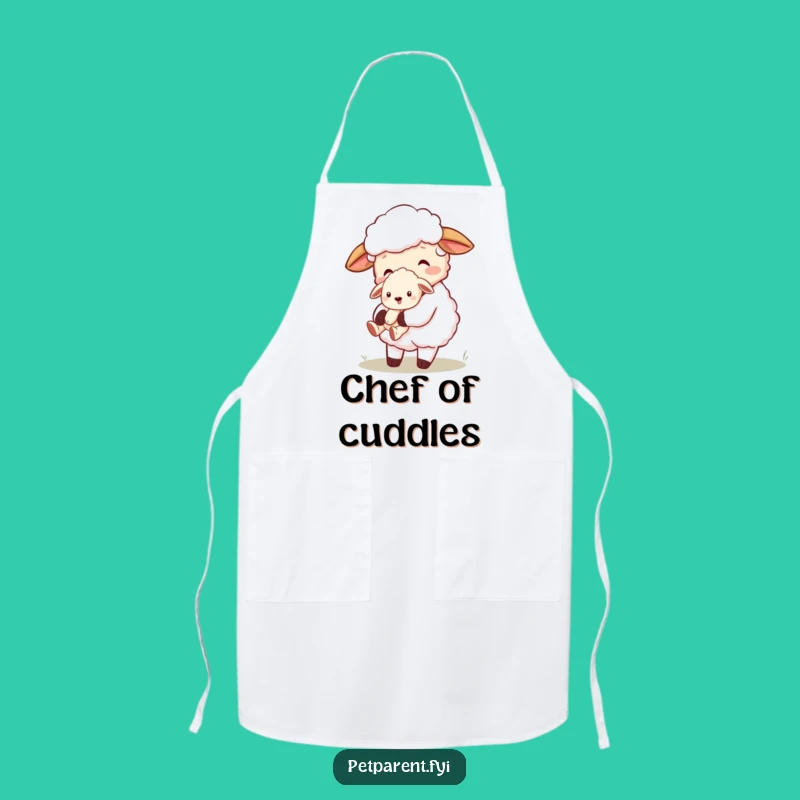 Funny Sheep Puppy Kitchen Apron: Cute Cartoon Character Cooking Gift for Bakers