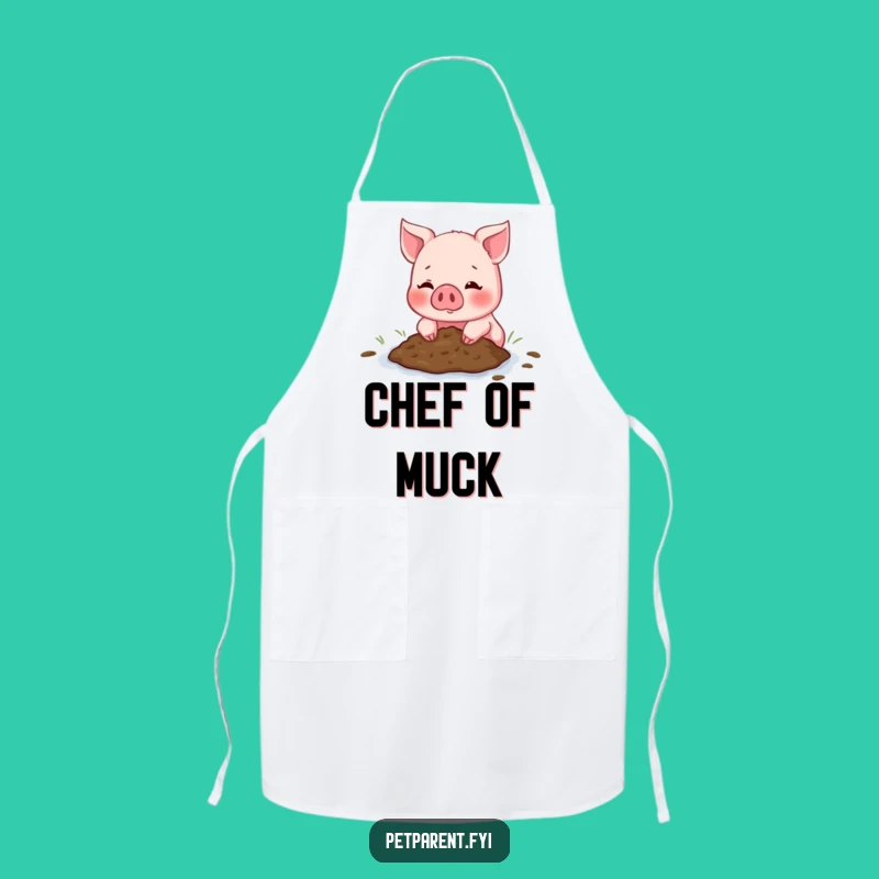 Funny Piglet Mud Apron - Kitchen Fun - Chef's Humorous Gift