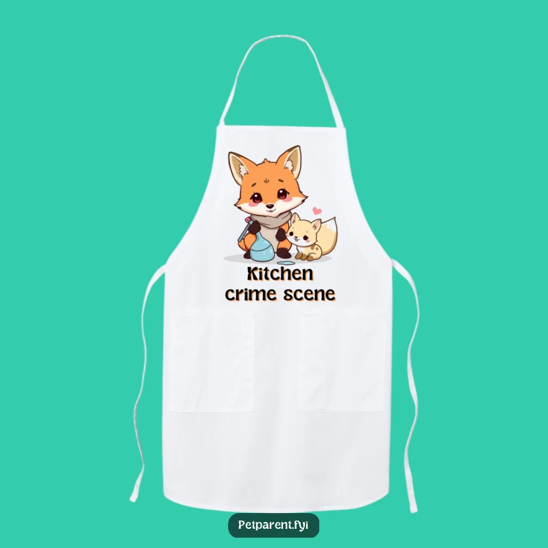 Funny Fox Cleaner Kitchen Apron: Cute Cartoon Character Gift for Chefs