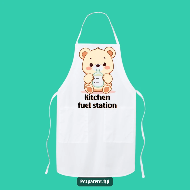 Funny Bear Formula Kitchen Apron: Cute Cartoon Character Gift for Parents