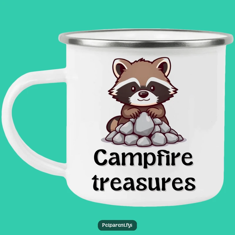 Funny Raccoon Campfire Mug: Treasure Guard - Rugged & Humorous Gift