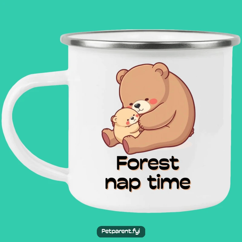 Funny Bear Hug Camping Mug - Adorable Outdoor Companion & Perfect Parent Gift