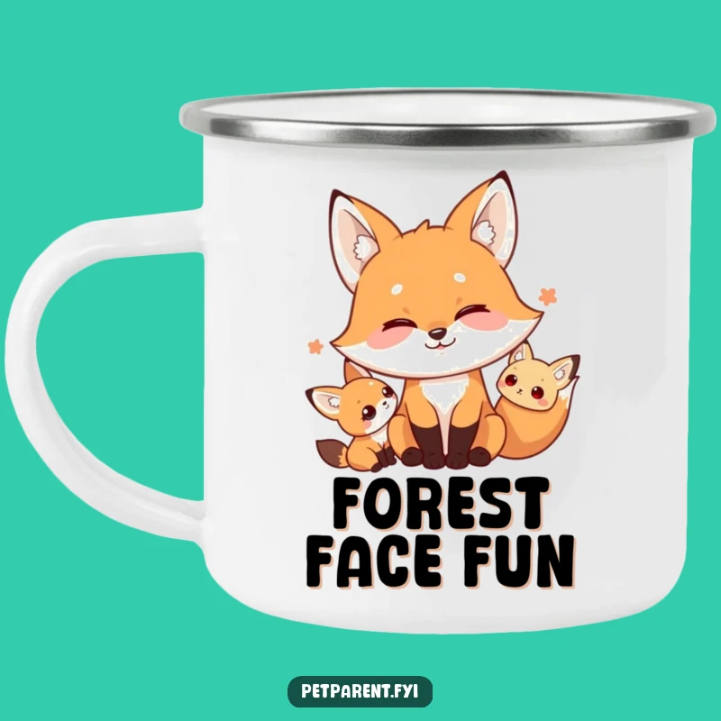 Funny Fox Camping Mug: Playful Silly Face, Rugged Humorous Outdoor Gift