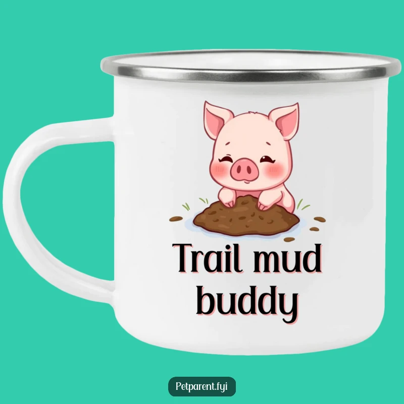 Funny Piglet Mud Camping Mug - Outdoor Fun - Campfire Gift