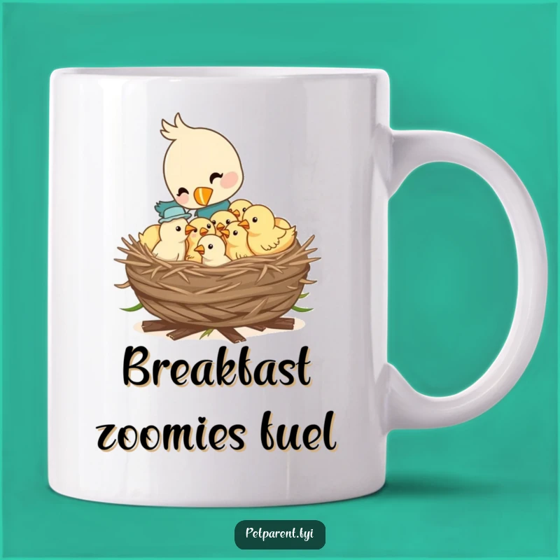 Funny Bird Mom Mug: Nestling Feeding Art, Perfect Funny Gift for Bird Lovers