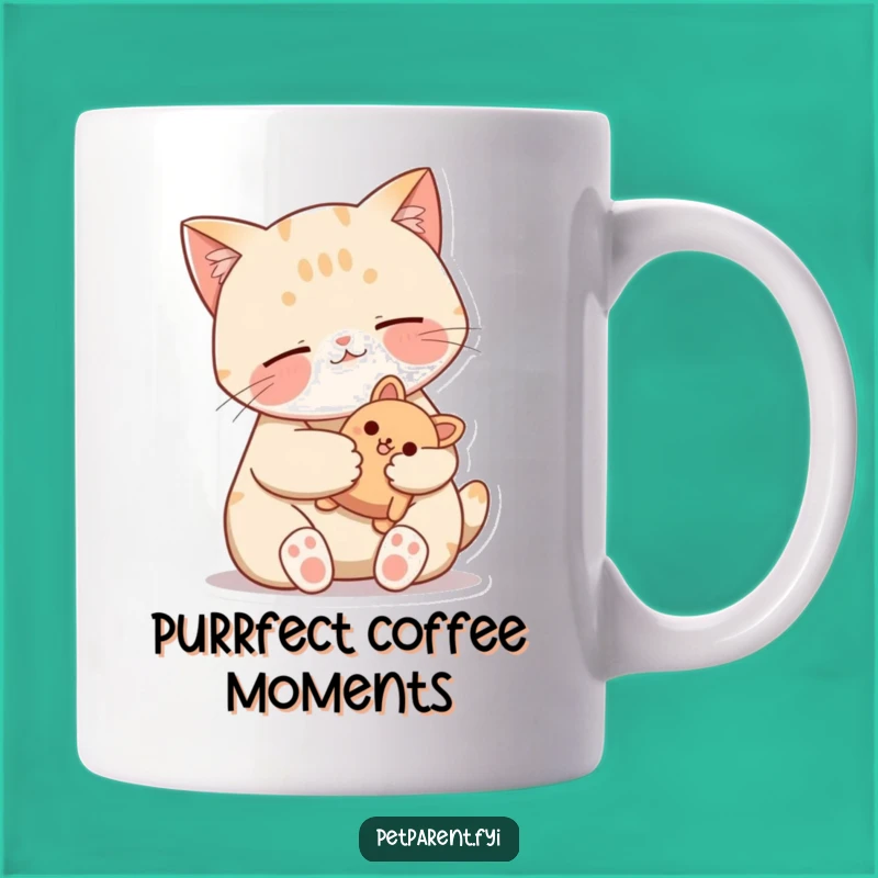 Funny Cat Purring Mug - Cozy Toy Cuddle - Comfort Gift for Cat Lovers