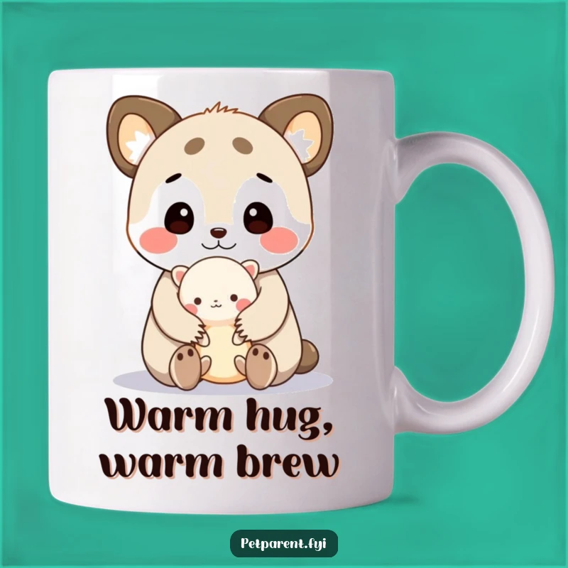 Funny Cute Animal Mug Gift: Cuddling Character, Adorable and Humorous Friendship