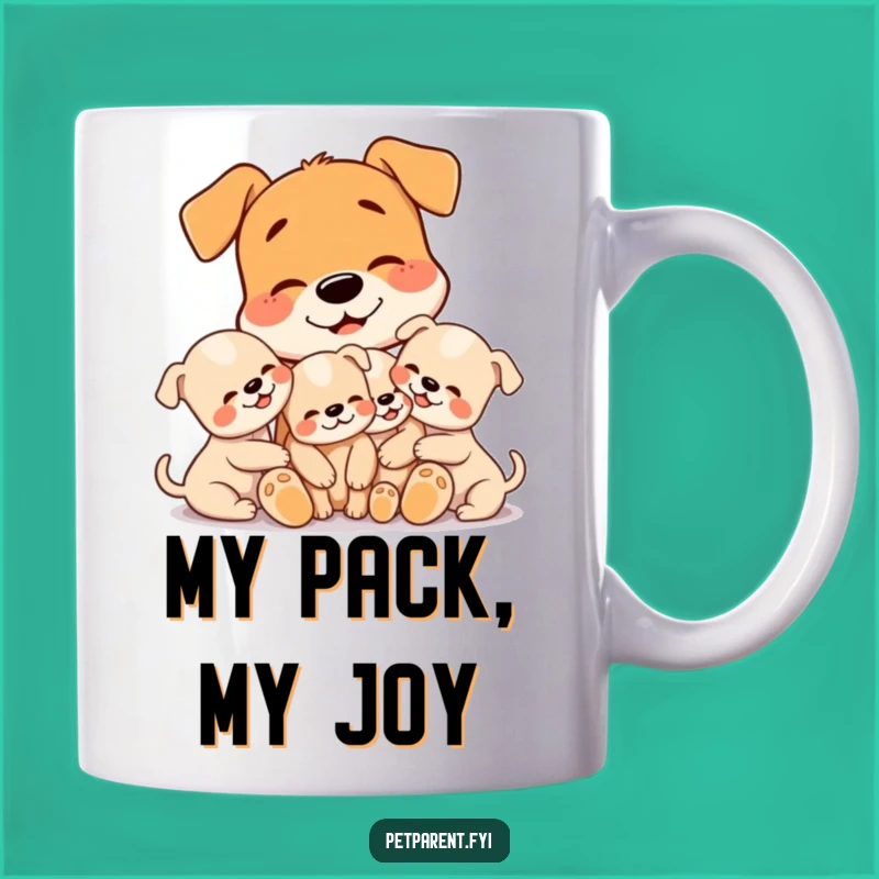 Funny Dog Mom Mug: Adorable Puppy Cuddle Art, Perfect Funny Gift for Dog Lovers