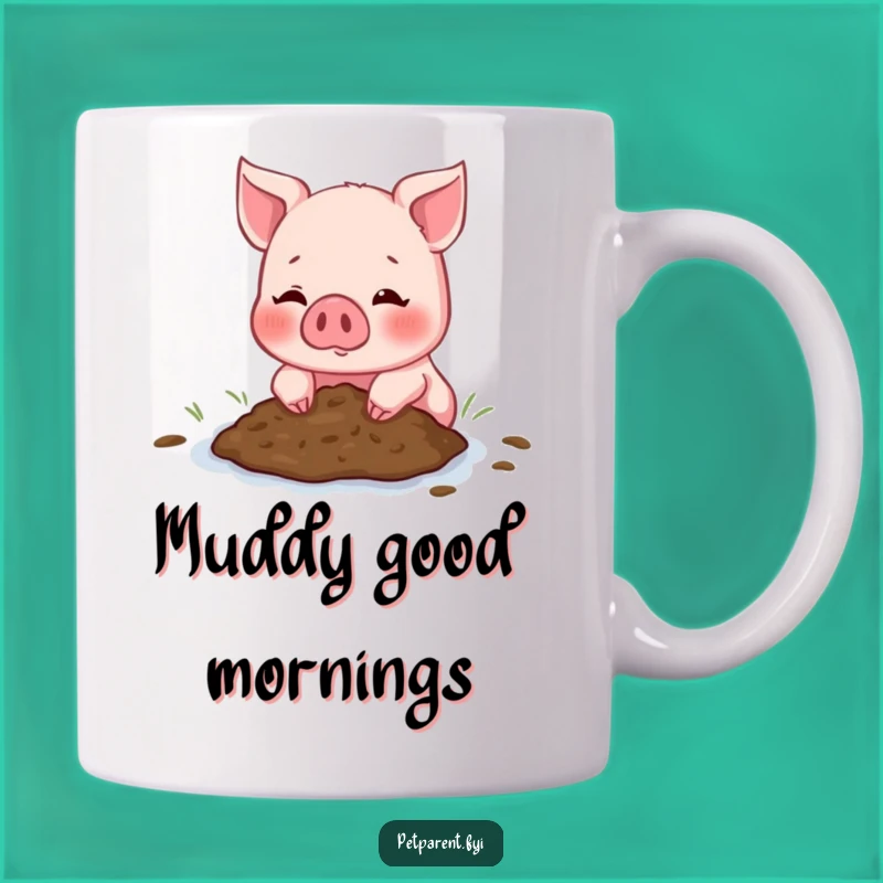 Funny Piglet Mud Puddle Mug - Adorable Friend Hug - Playful Gift Idea