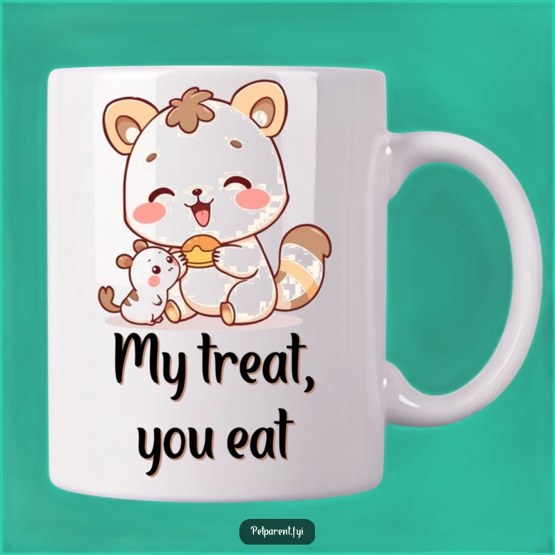 Funny Happy Animal Sharing Food Mug - Perfect Adorable Animal Gift