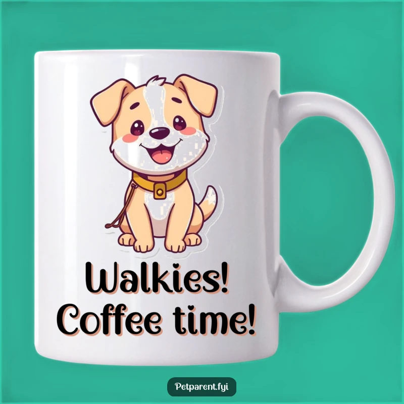 Funny Happy Dog Mug: Joyful Pup Loves Walks, A Hilarious Gift.