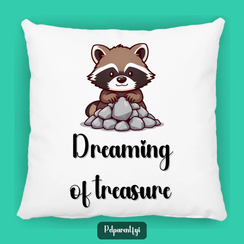 Funny Raccoon Pillow: Treasure Guardian - Hilarious Gift Idea
