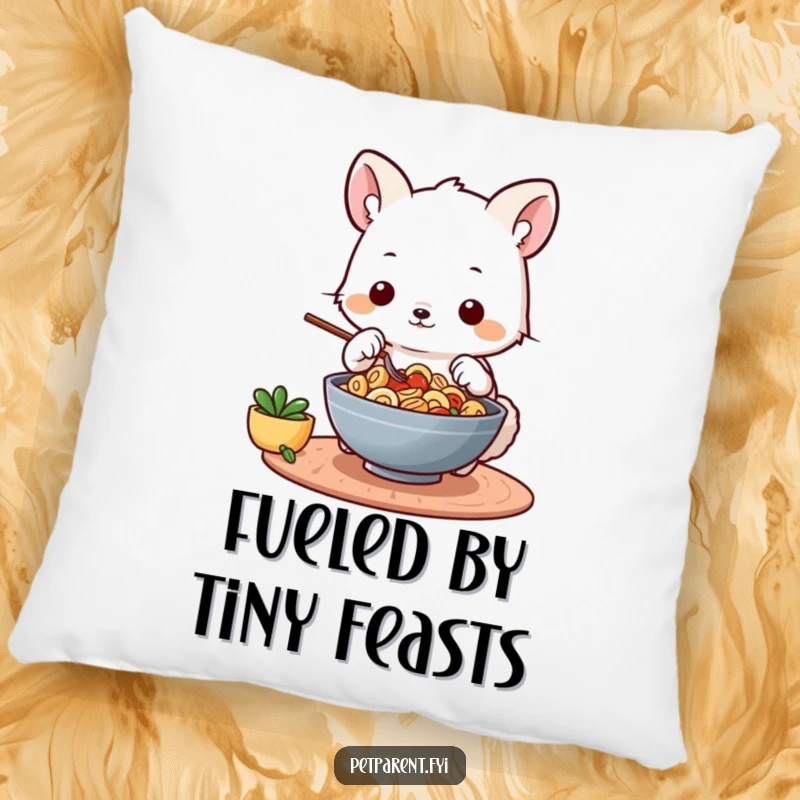 Funny pillow featuring an adorable squirrel chef in a kitchen setting, bringing comfort and humor to any room.