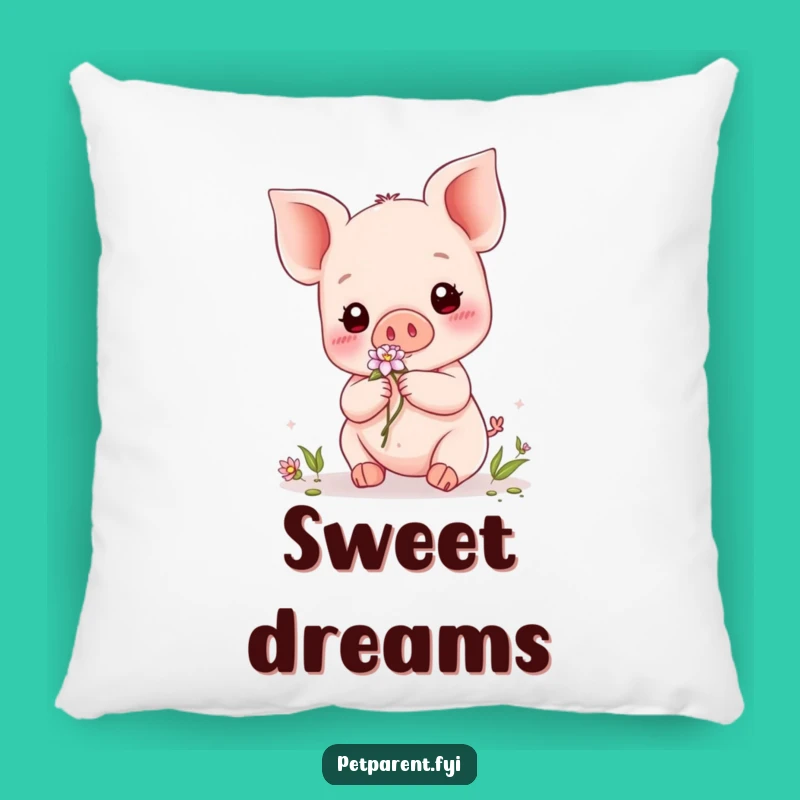 Funny Kawaii Piglet Pillow: Flower Giver Decor - Soft & Sweet Gift Pillow