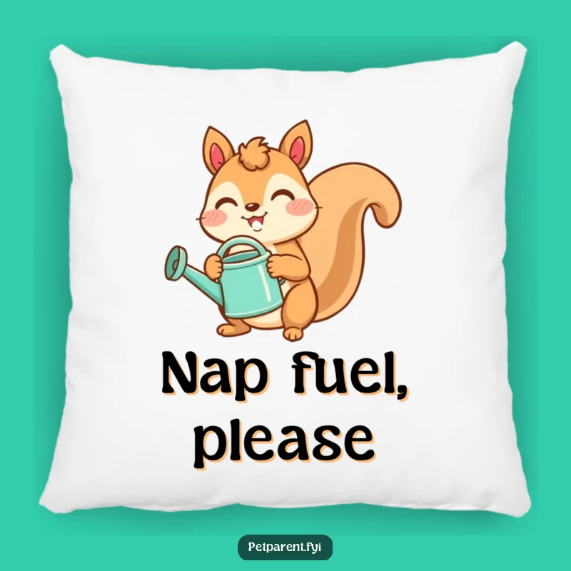 Funny Squirrel Pillow: Cozy Comfort with a Gardener's Touch