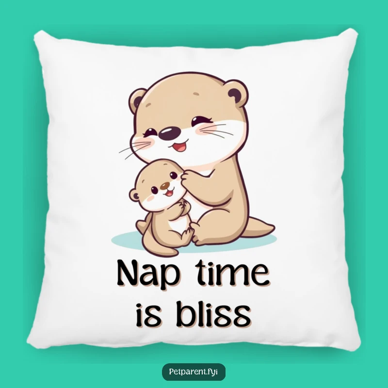 Funny Otter Pillow - Cuddly Baby Otter Comfort - Cozy Home Decor Gift
