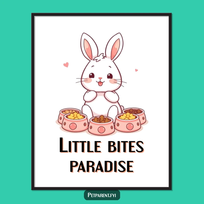 Funny Rabbit Pet Bowls Digital Print: Instant Pet Love and a Hilarious Gift!