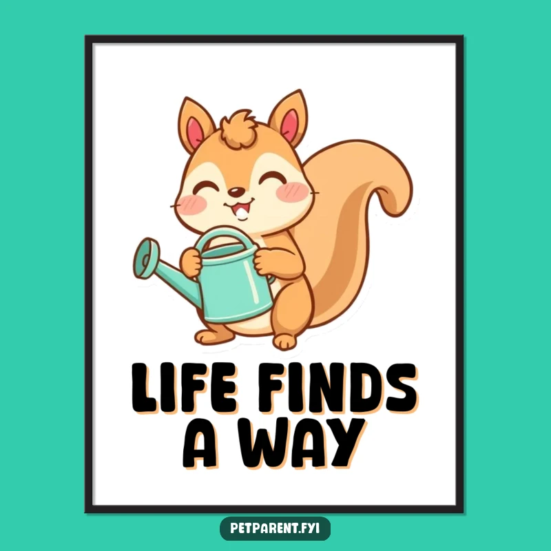 Funny Squirrel Digital Art: Instant Joyful Garden Decor