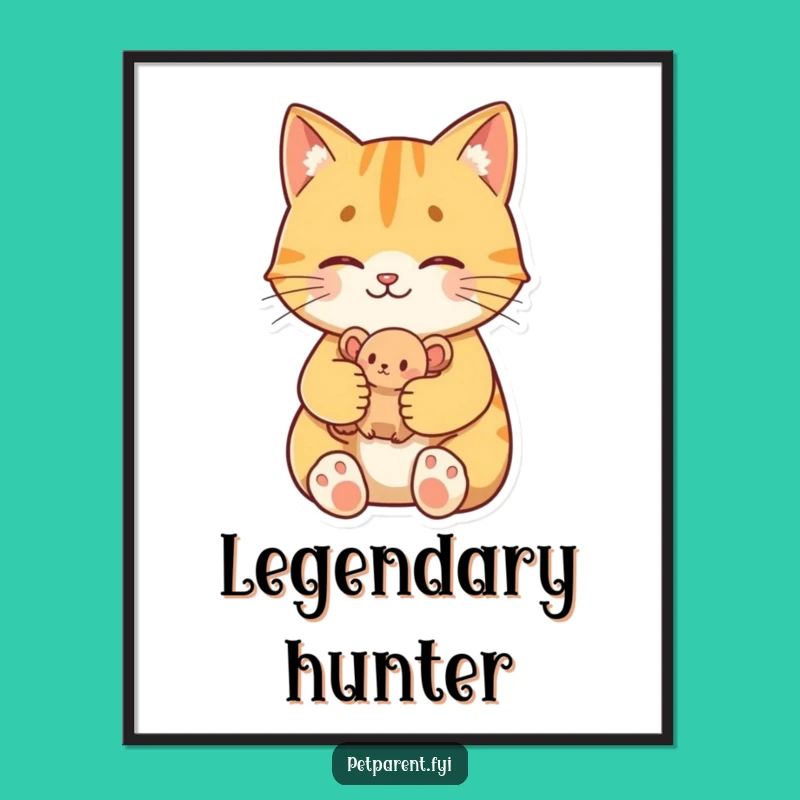 Funny Proud Cat Digital Art - Printable Wall Art Celebrating Feline Victory