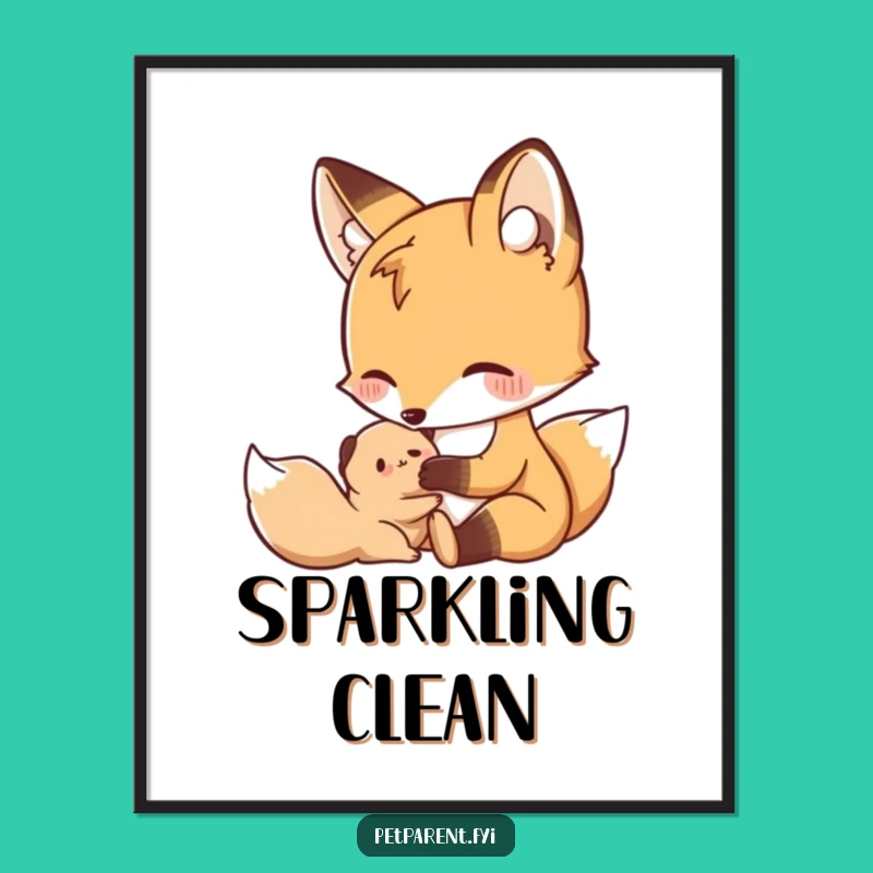 Funny Nurturing Fox Digital Art - Printable Wall Art For Heartwarming Homes