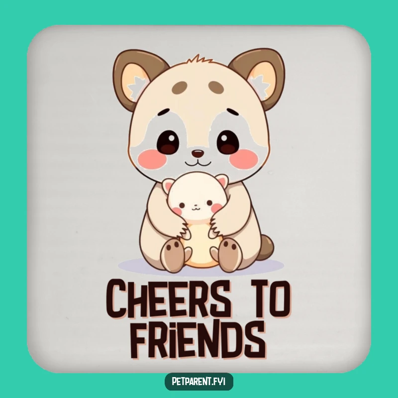 Funny Cute Animal Coaster: Cuddling Creature, Protect Surfaces Hilariously