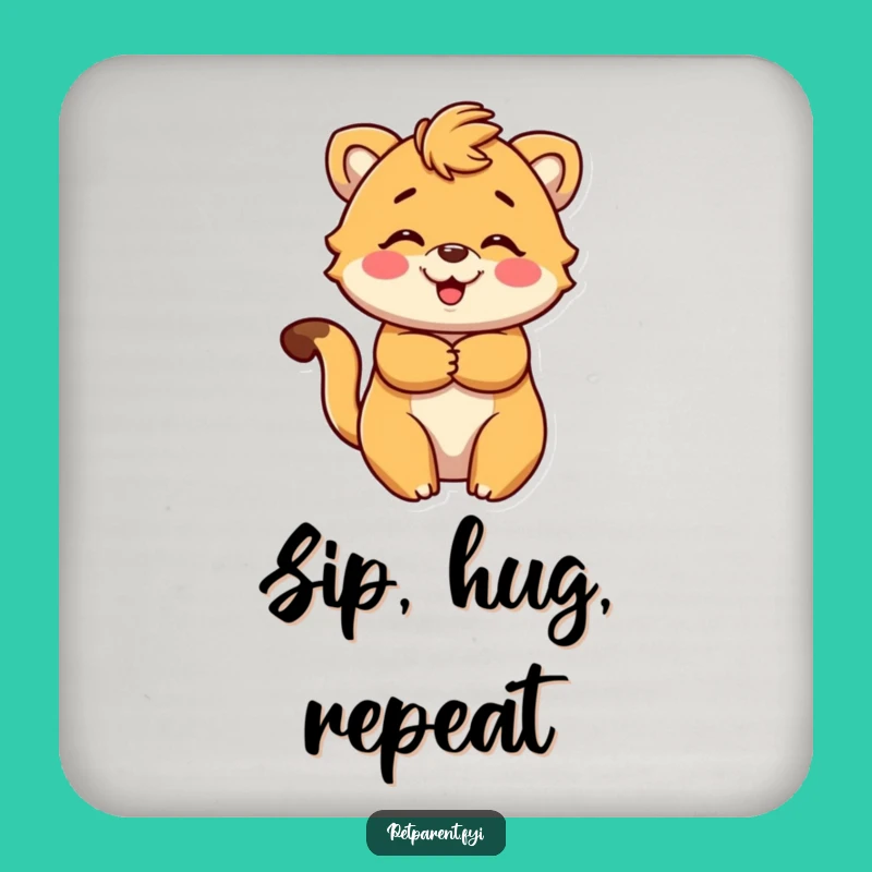 Funny Animal Embrace Coaster Set: Protect Surfaces, Cute Character, Ideal Funny Gift