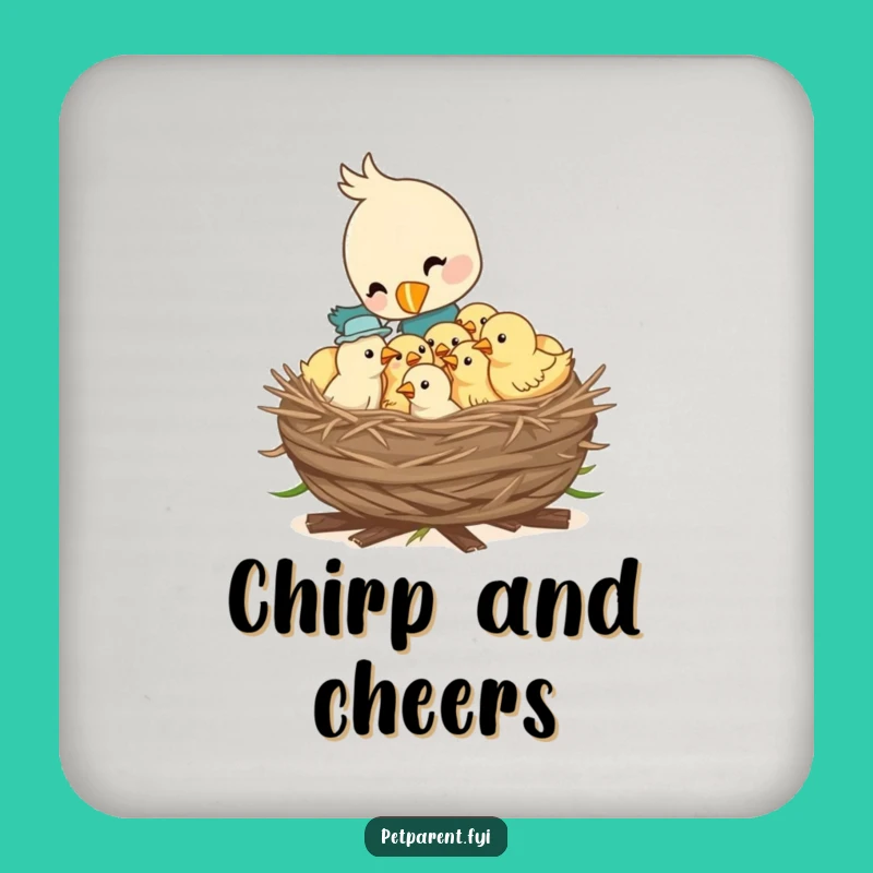 Funny Bird Coasters: Set of Nestling Art, Ideal Funny Gift for Table Protection