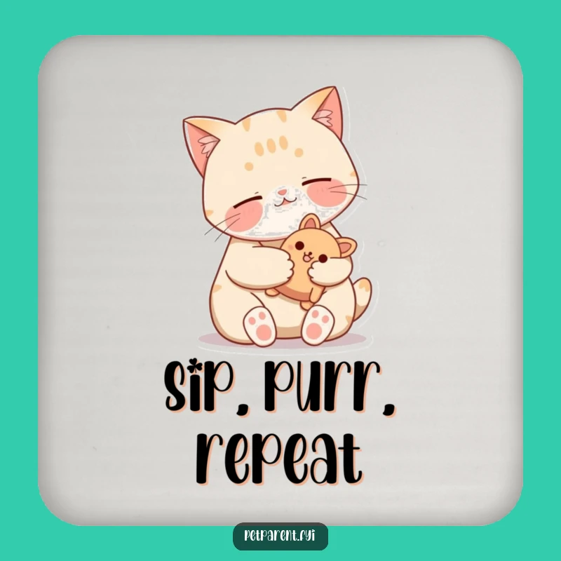 Funny Cat Coaster Set - Protect Surfaces - Cozy Home Gift