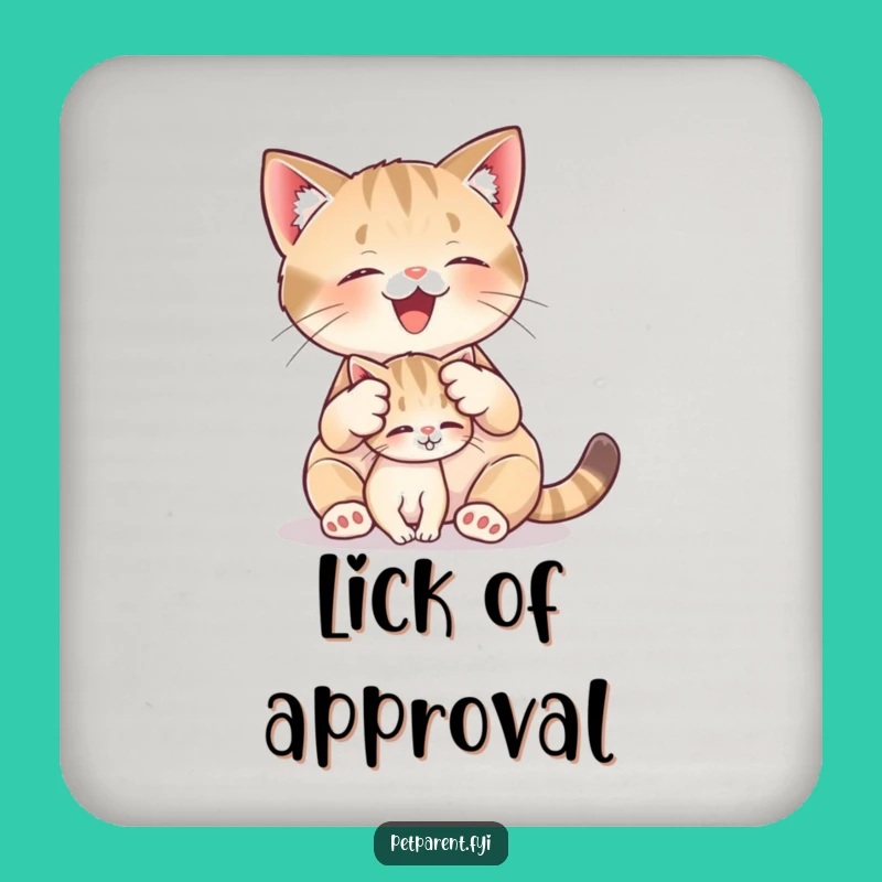 Funny Cat Coasters: Set of Kitten Grooming Art, Ideal Funny Gift for Table Protection