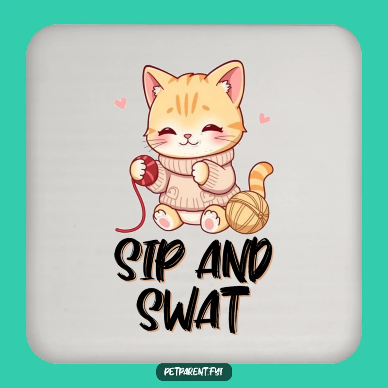 Funny Cat Yarn Coaster: Protect Surfaces, Add Fun, Gift