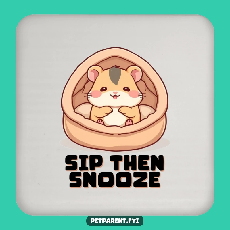 Funny Hamster Bed Coasters: Cozy Building - Humorous Drinkware Gift Set