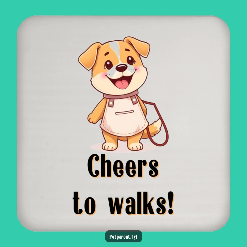 Funny Happy Dog Chef Coaster: Protect Surfaces, Add Cheer, Gift