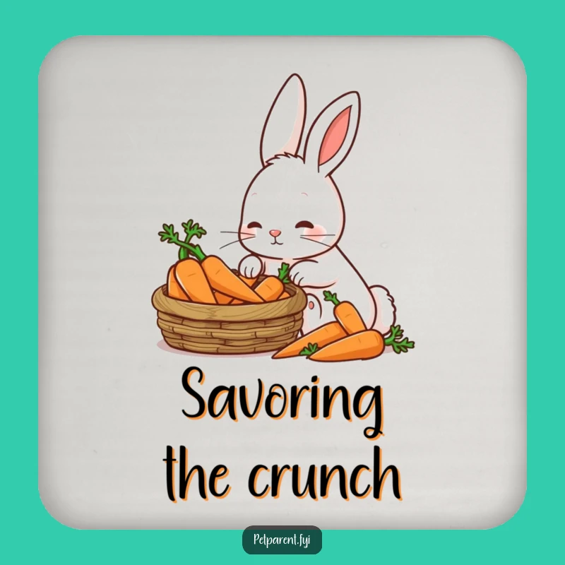 Funny Patient Rabbit Coaster Set - Protect Surfaces With Veggie Love