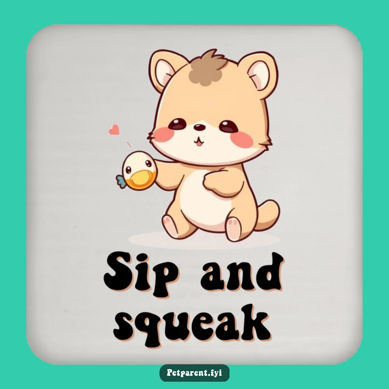 Funny Playful Animal Coaster: Protect Surfaces with Squeaky Charm