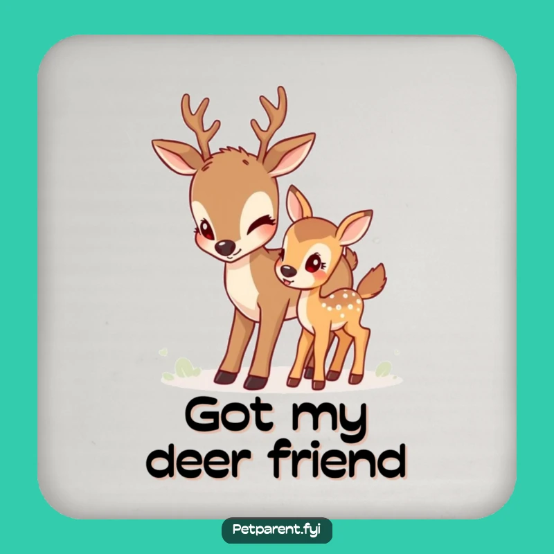 Funny Deer Nudge Coasters: Gentle Guidance - Humorous Drinkware Gift Set