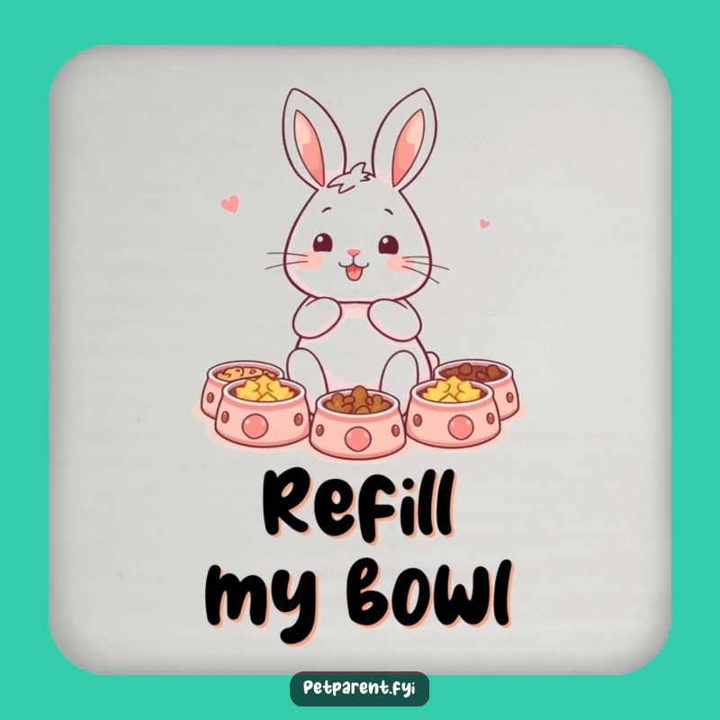 Funny Rabbit Pet Bowls Coaster: Protect Surfaces with This Hilarious Pet Gift!