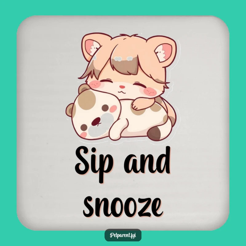 Funny Content Animal Coaster Set: Protect Surfaces, Peaceful Character Design, Ideal Funny Gift