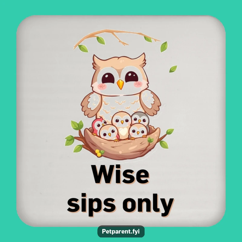 Funny Owl Nest Coasters: Joyful Protection - Humorous Drinkware Gift Set
