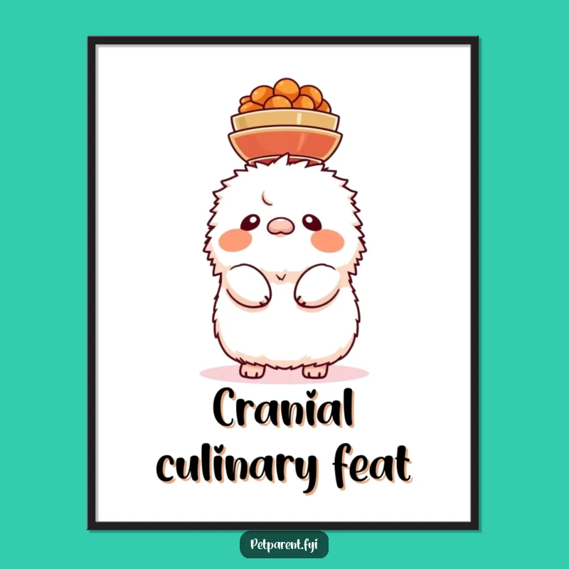 Funny Head Bowl Creature Poster - Whimsical Wall Art for Humorous Spaces
