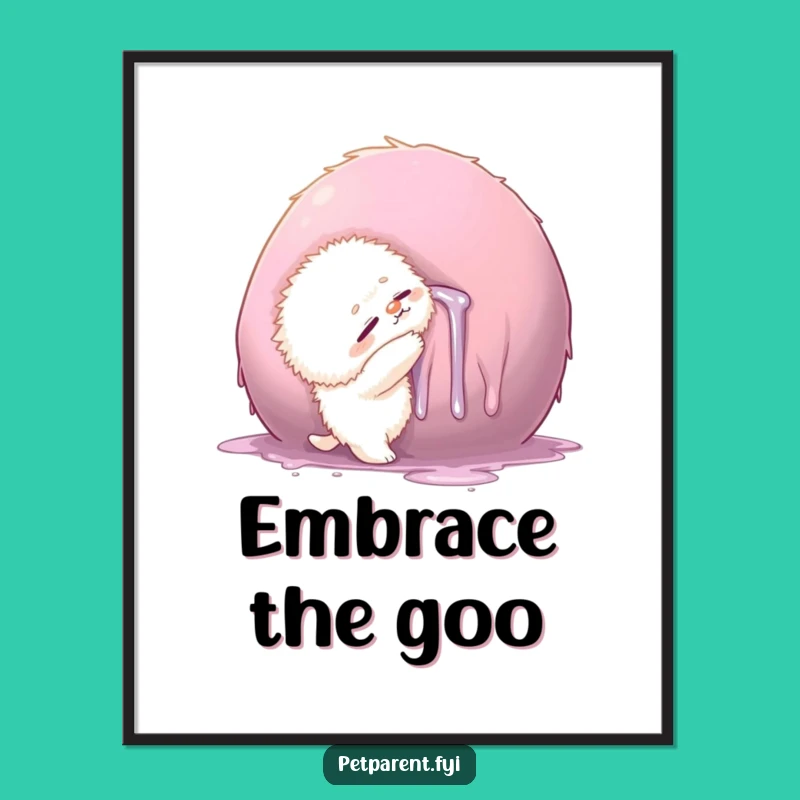 Funny Drool Hug Creature Poster - Whimsical Art for Humorous Decor