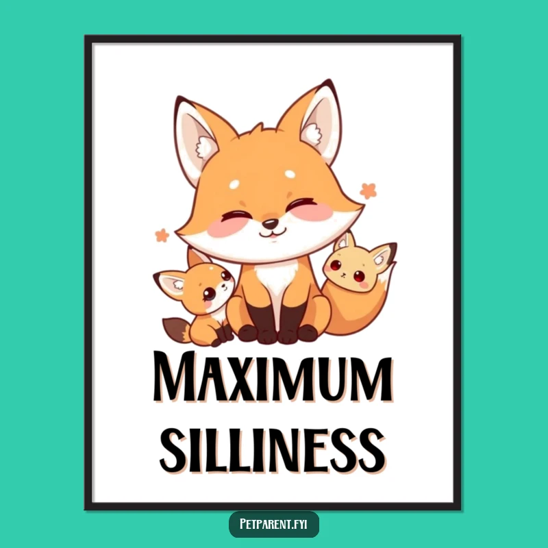 Funny Fox Poster: Playful Silly Faces, Quirky Wall Art Gift for Fox Lovers