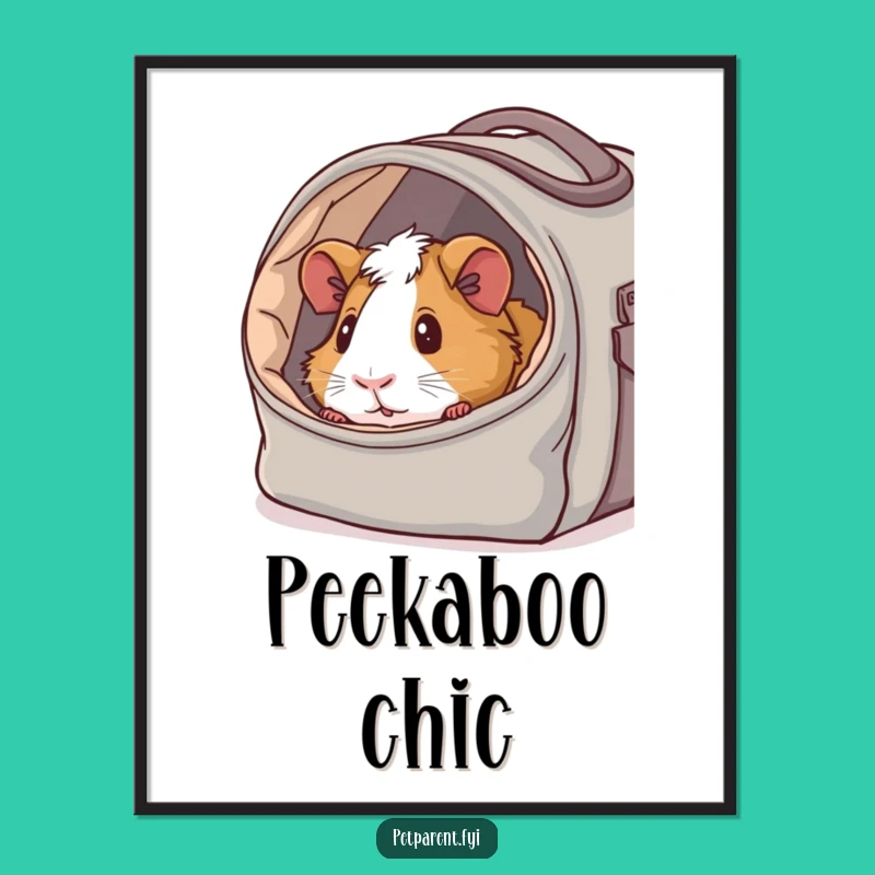 Funny Guinea Pig Carrier Poster: Cozy Art for a Comforting Room