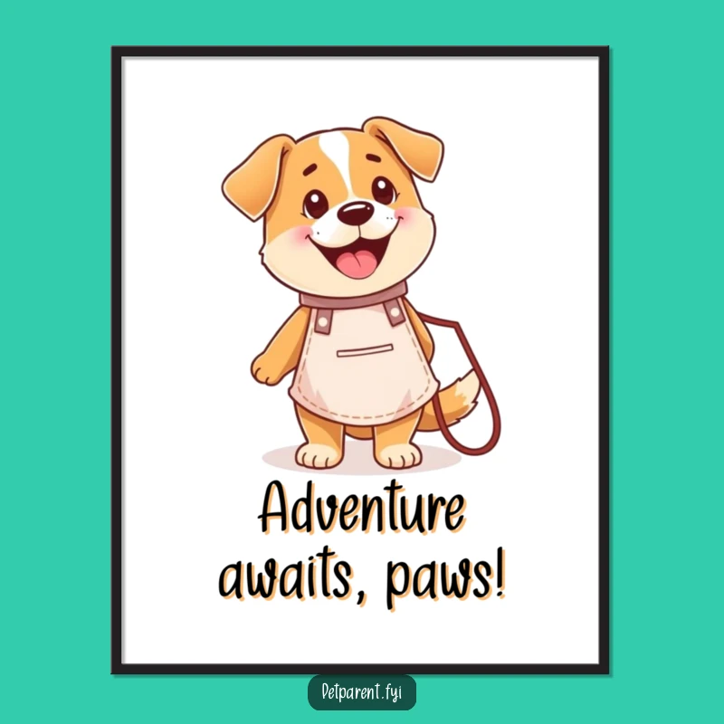 Funny Happy Dog Chef Poster: Whimsical Wall Art, Perfect Gift