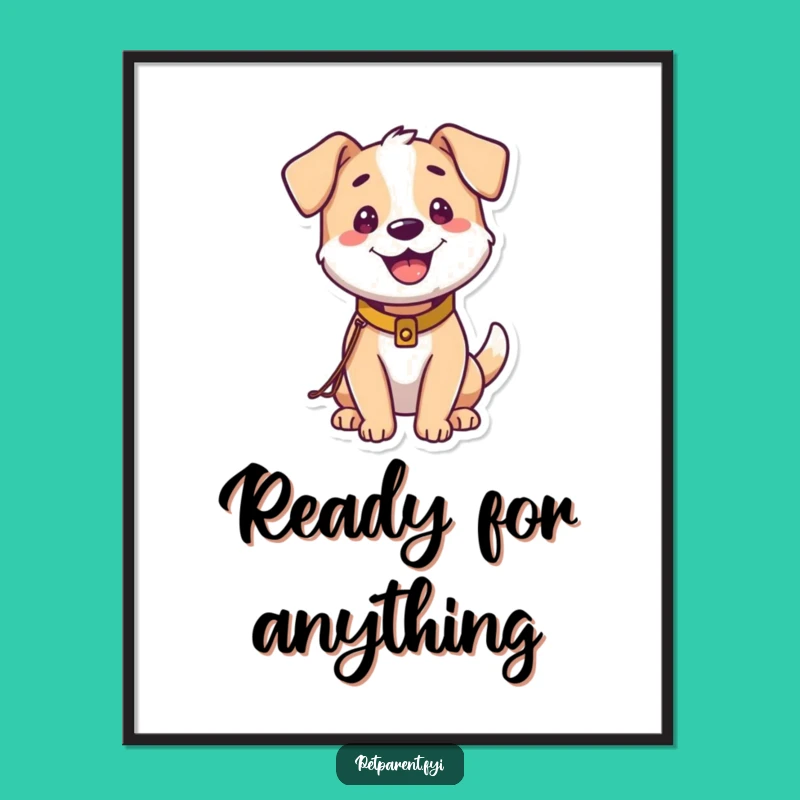 Funny Happy Dog Poster: Joyful Pup Art, A Hilarious Wall Statement.