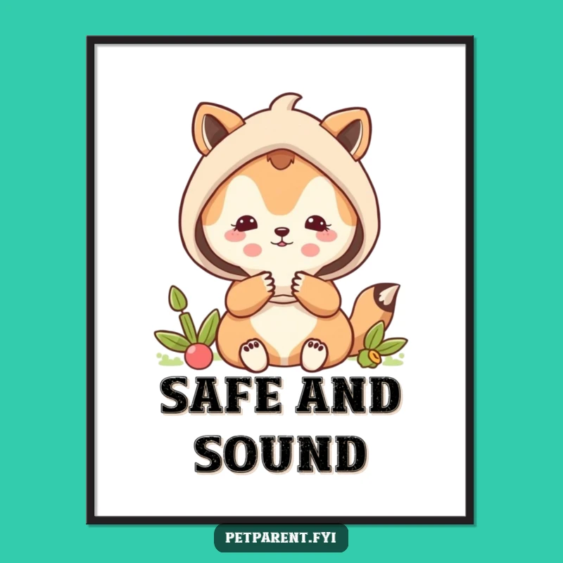 Funny Protective Animal Shield Poster - Bold Guardian Wall Art Gift