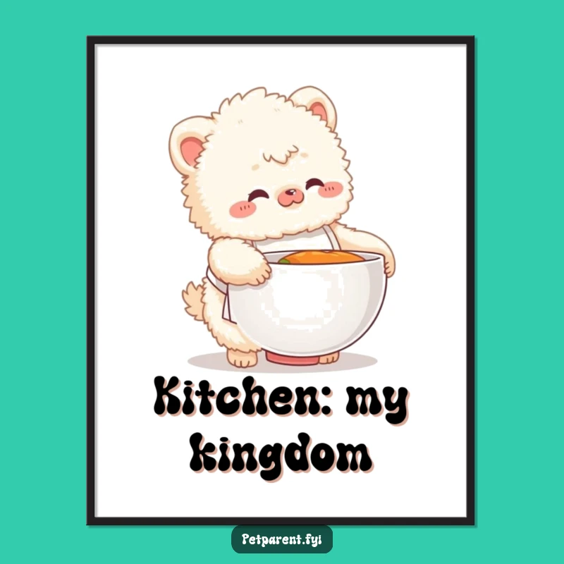 Funny Chef Creature Poster - Whimsical Kitchen Art for Humorous Decor