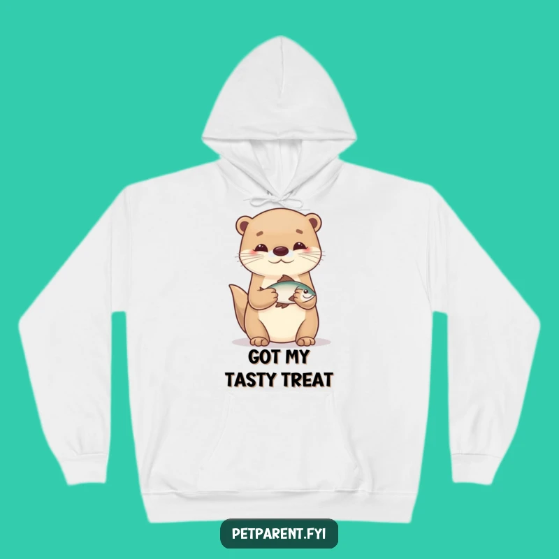 Cozy Funny Otter Fisherman Hoodie: Warm Cartoon Character Gift for Relaxing