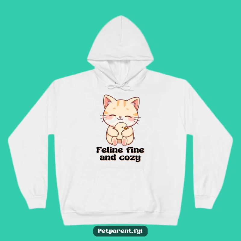 Funny Cat Cradling Bird Hoodie: Cozy and Hilarious Winter Wear for All