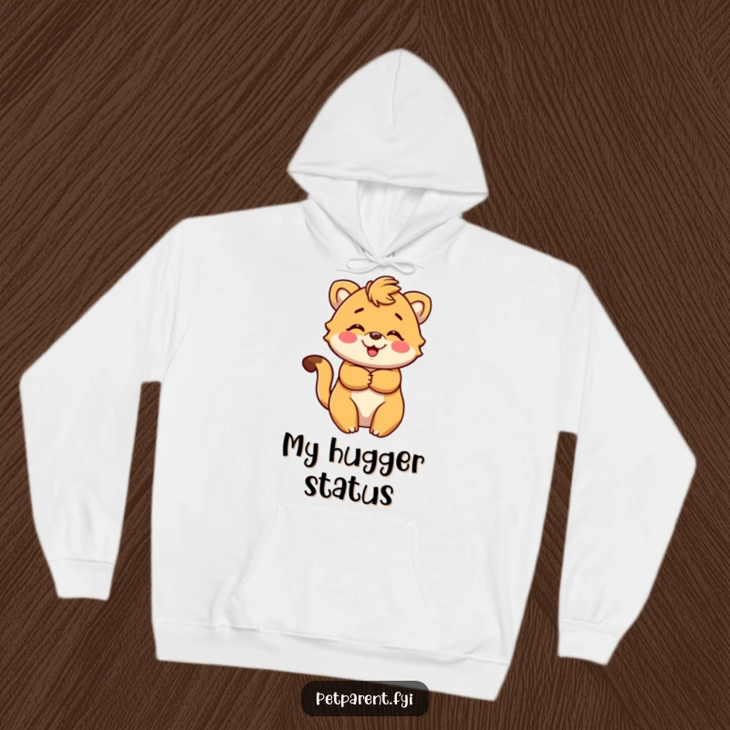 Funny Hoodie with a delightful animal character offering a warm, loving embrace. Excellent funny gift for anyone who adores cute animals and hugs.