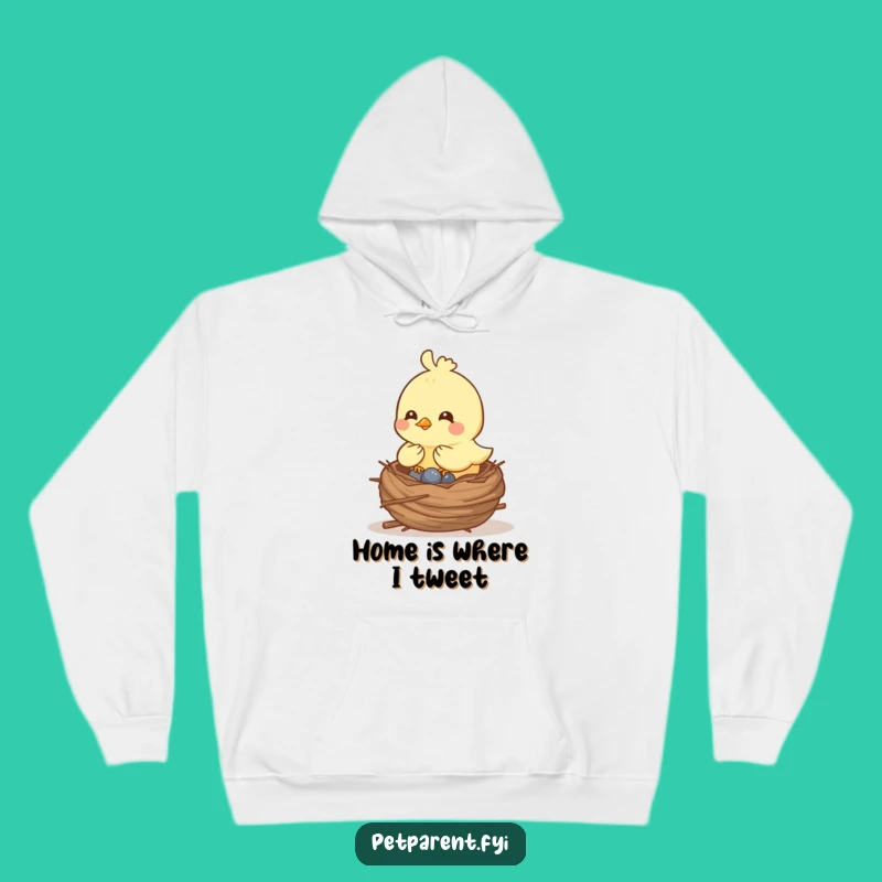 Funny Bird Nest Building Hoodie - Cozy Cartoon Gift for Comfort
